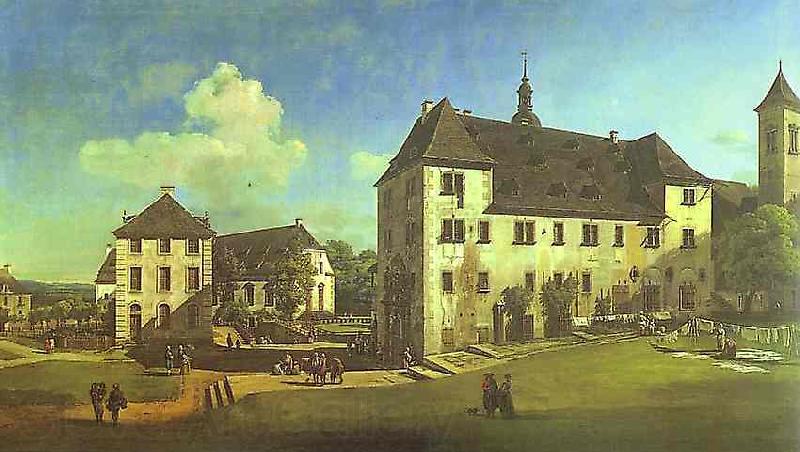 Bernardo Bellotto Courtyard of the Castle at Kaningstein from the South. Norge oil painting art
